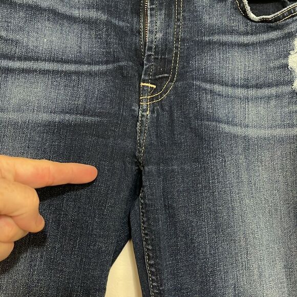 7 For All Mankind Distressed Ripped Denim Ankle Gwenevere Jeans Contemporary - Picture 10 of 12